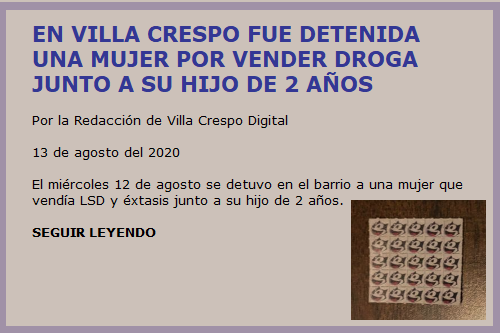 VILLA CRESPO MUJER DETENIDA DROGAS